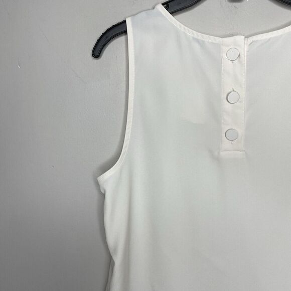 J.CREW Top Women Small Sleeveless Button-Back Shell NEW Ivory BY429 - Picture 8 of 13